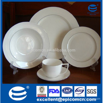 Nova china de osso 20pcs silver rim dinnerware